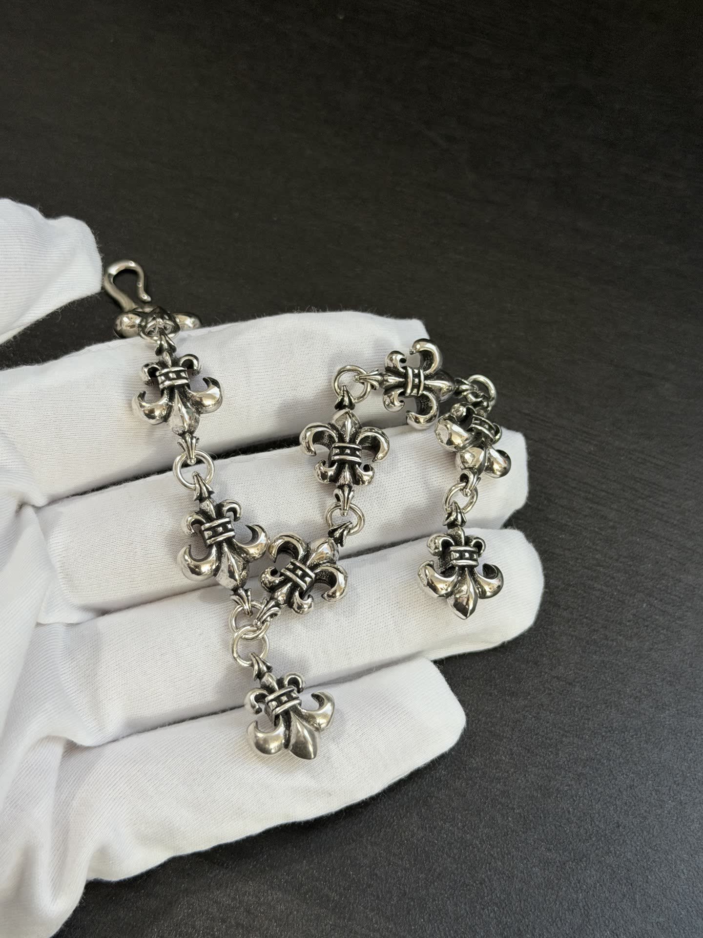 Chrome Hearts Silver Fleur-de-lis Bracelet